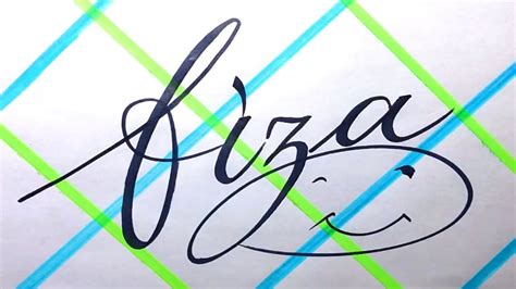 Fiza Name Signature Calligraphy Status How To Cursive Write With Cut