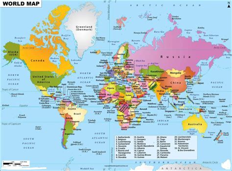 World Map With Continents And Countries Name Labeled | World Map With ...