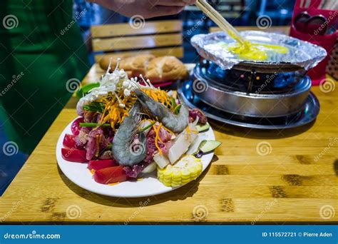 Seafood in Hanoi Bia Hoi Corner in Vietnam Stock Image - Image of dinner, background: 115572721