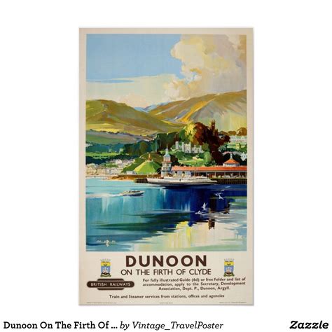 Dunoon On The Firth Of Clyde Vintage Travel Poster Zazzle Travel