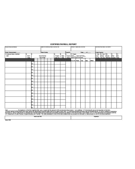 Certified Payroll Fillable Form Printable Forms Free Online