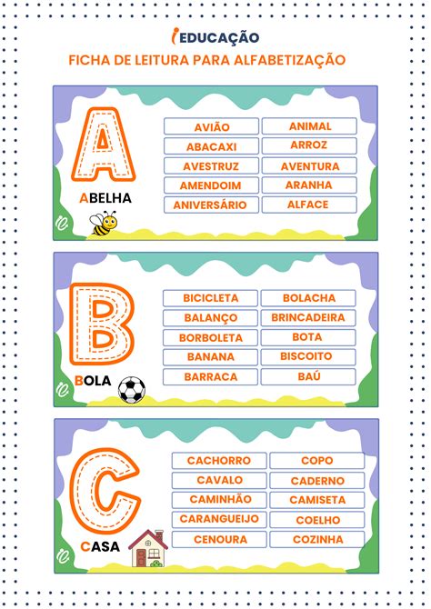 Fichas De Leitura Para Alfabetizao De A A Z Mestre Um Jardim De A A Z