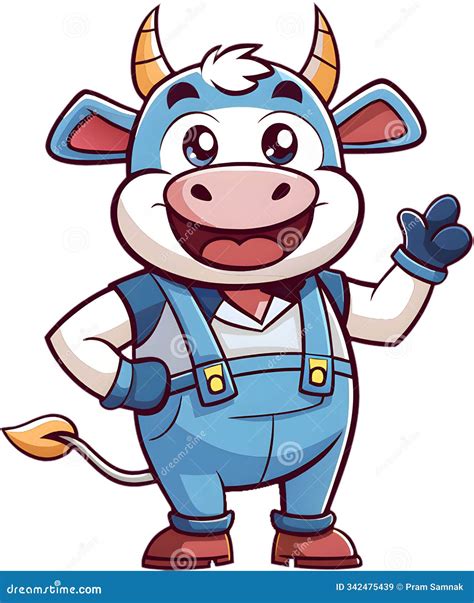 Adorable Cartoon Cow with Hilarious Facial Expression. Stock Image