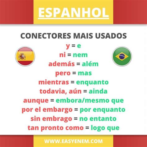 Conectores Palavras Em Espanhol Aprender Espanhol Palavras Espanholas