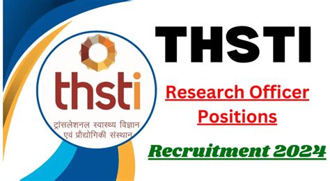 Thsti Recruitment Apply Now For Research Officer Positions