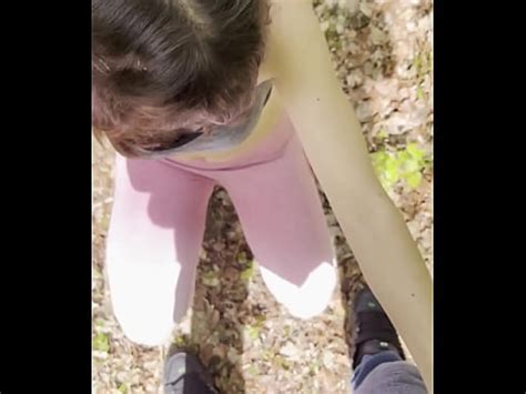 POV Man Blowjob Then Fuck In The Middle Of The Forest Without Protection To Finish She Swallows