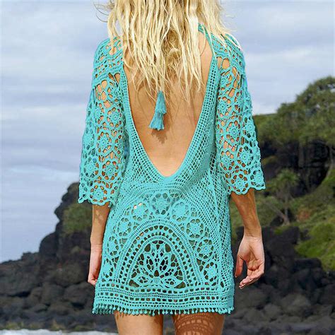 Sexy Backless Cutout Lace Hook Flower Smock Bikini Lace Skirt New Women S Wear Alibaba