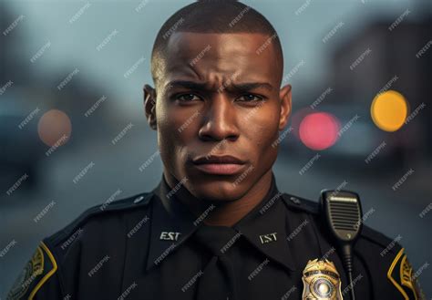 premium photo  african american police officer  black