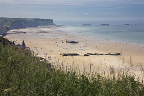 Beach in Arromanches stock image. Image of recreation - 1215843