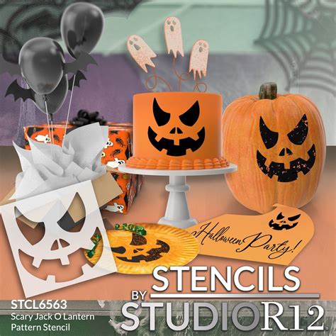 Scary Jack O Lantern Face Stencils