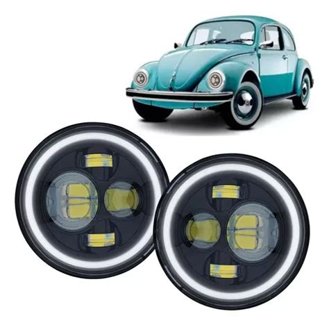 Par Farol Angel Eyes Defender Led Jeep Troller Fusca Kombi Frete Gr Tis