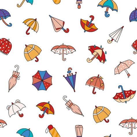 Premium Vector Open And Closed Umbrella Seamless Pattern