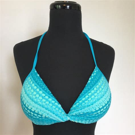 Hobie Blue Crochet Overlay Bikini Top L Hobie Depop