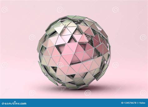 Abstract 3d Rendering Of Polygonal Sphere Stock Illustration