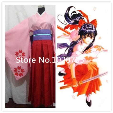 Sakura Wars Sakura Taisen Sakura Shinguji Kimono Cosplay Costume on ...