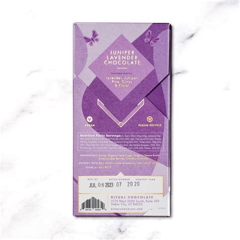 Juniper Lavender Chocolate 70% – Ritual Chocolate