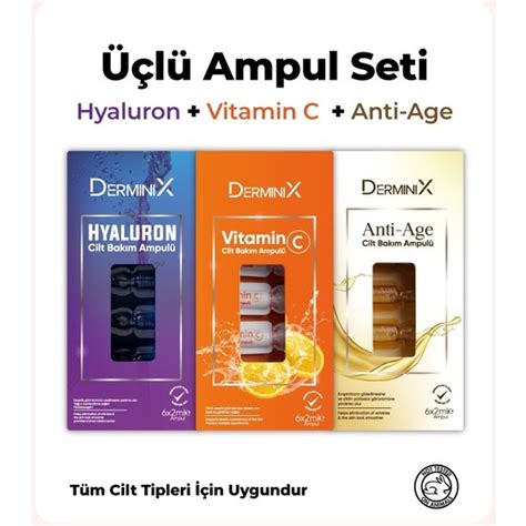 Derminix L Cilt Bak M Ampul Seti Hyaluron Ampul Fiyat