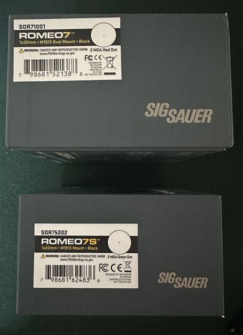 sold wts sig sauer romeo  red dot  romeo  green dot snipers