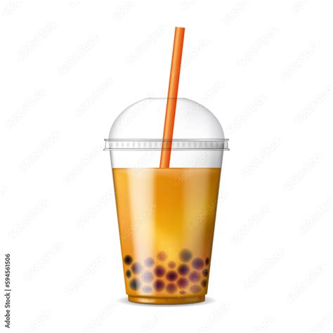 bubble tea asian drink  tapioca jelly balls fruit tea