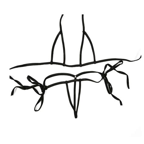 Acheter Peek A Boo String Extrême Chaud Sexy Ouvert Entrejambe Exotiques Bikini Bandage Plus La