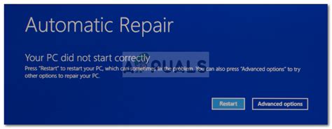 Fix: Automatic Repair Your PC did not Start Correctly - Appuals.com
