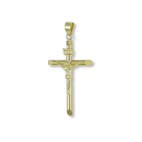 Cruz De Tubo Con Cristo Oro Kilates