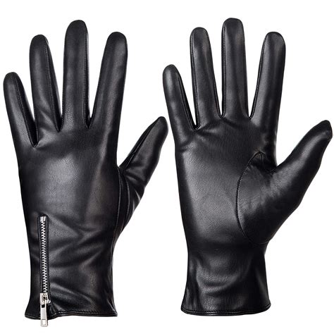 Dsane Winter Leather Gloves for Women, Touchscreen Texting Warm Driving