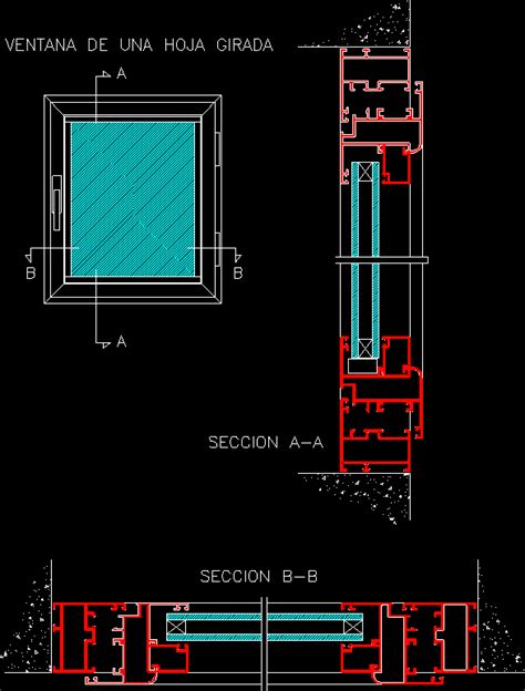 Ventana De Madera En Dwg Kb Librer A Cad