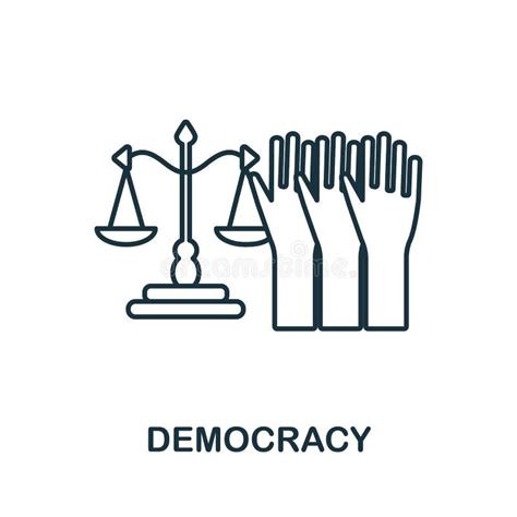 Democracy Icon Line Element From Human Rights Collection Linear