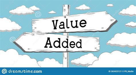 Added Value Outline Signpost With Two Arrows Stock Illustration