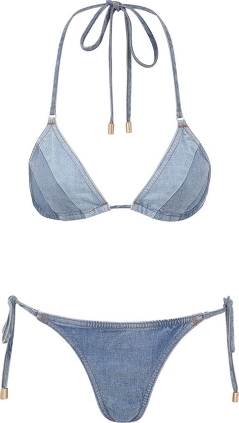 Zimmermann Tallow Denim Bikini ShopStyle Two Piece Swimsuits