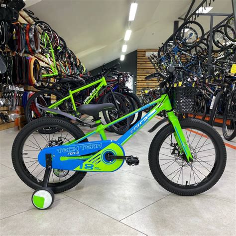 Велосипед детский TECH TEAM 16" FORCA (2024) green-blue / на рост 105 ...