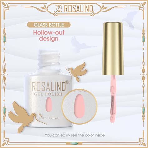 ROSALIND Juego de esmaltes de uñas de gel de gelatina color rosa nude blanco para el día