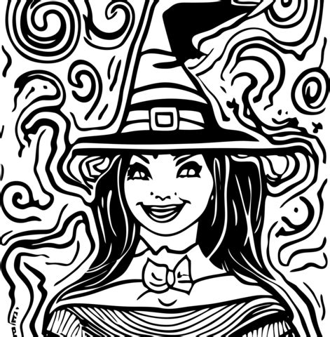 Halloween Witch coloring page | Free Printable Coloring Pages
