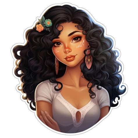 Pegatina De Una Preciosa Barbie Latina Sobre Fondo Blanco Foto Premium