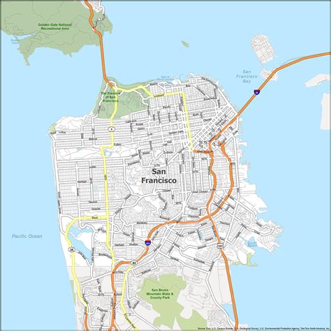 san francisco map california gis geography