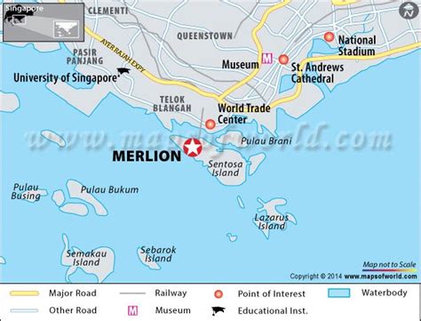 merlion park singapore map facts location  time  visit