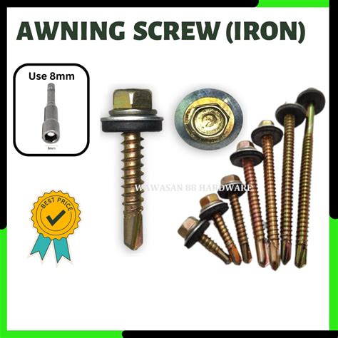 pcs iron hex head  drilling screw washer awning screw skru
