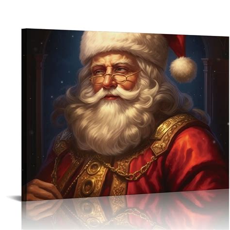 Jeuxus Santa Claus Wall Art Vintage Poster Christmas T Painting