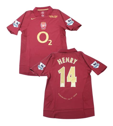 Maillot rétro ARSENAL 2006 HENRY Highbury Les Voyages En Ballon