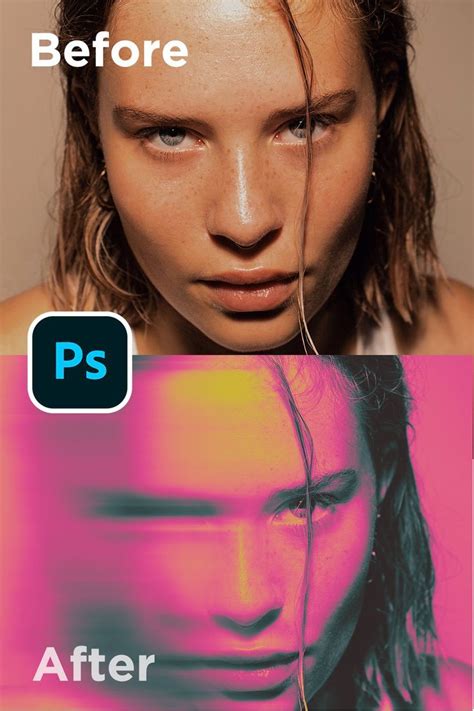 The Before And After Photoshopped Image Of A Woman S Face