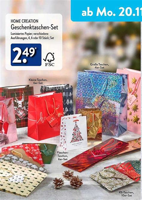 Home Creation Geschenktaschen Set Angebot Bei Aldi Nord Prospekte De