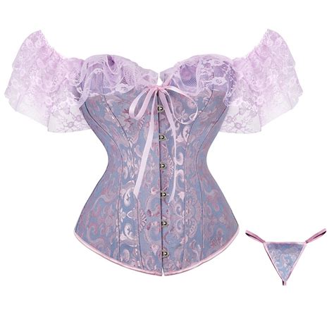 Trdsipl Renaissance Corset For Women Lace Plus Size Corset Lingerie Satin Boned Strapless