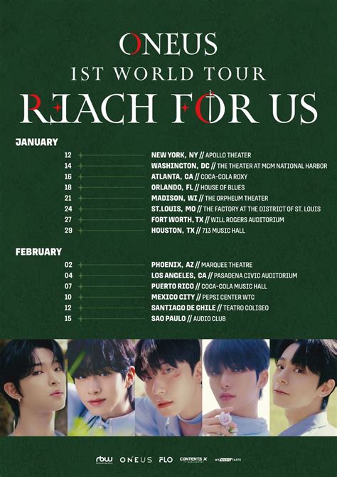 2022 2023 Oneus Reach For Us 1st World Tour Cities And Ticket Details Discover Latest K Pop