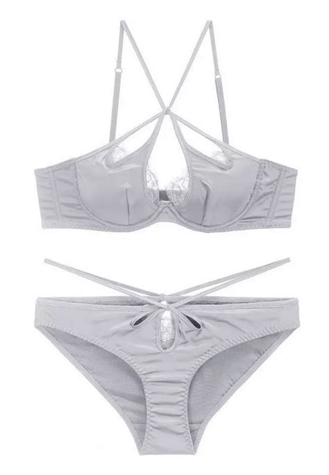 Buy Lycka Lmz Lady Sexy Bra And Panty Lingerie Set Grey Online Zalora Philippines
