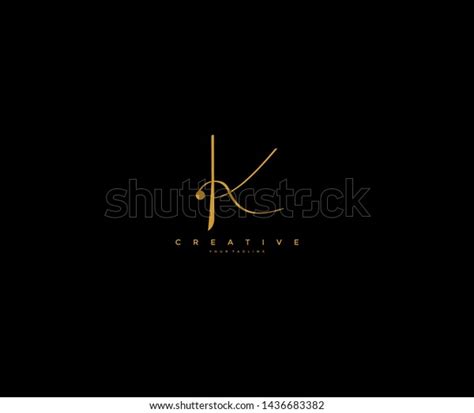 Initial Letter K Logo Manual Gold Stock Vector Royalty Free 1436683382