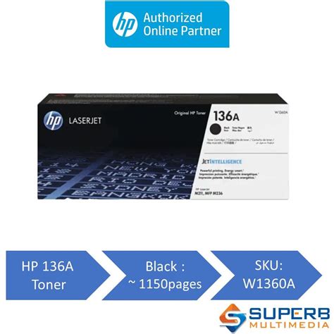 Hp 136a Black Original Laserjet Toner Cartridge W1360a Lazada