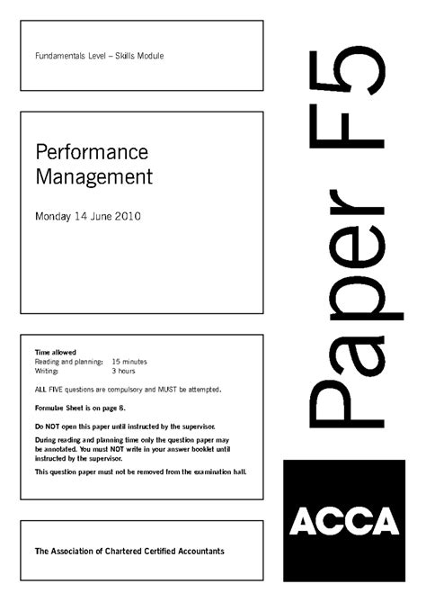 Acca P7 Past Exam Papers 9