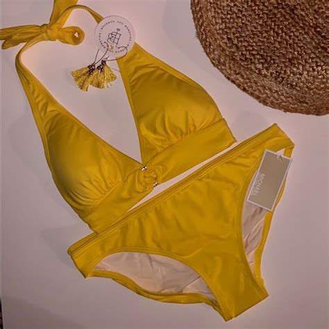 Michael Michael Kors Swim Nwt Michael Kors Gold Yellow Bikini Logo Ring Poshmark