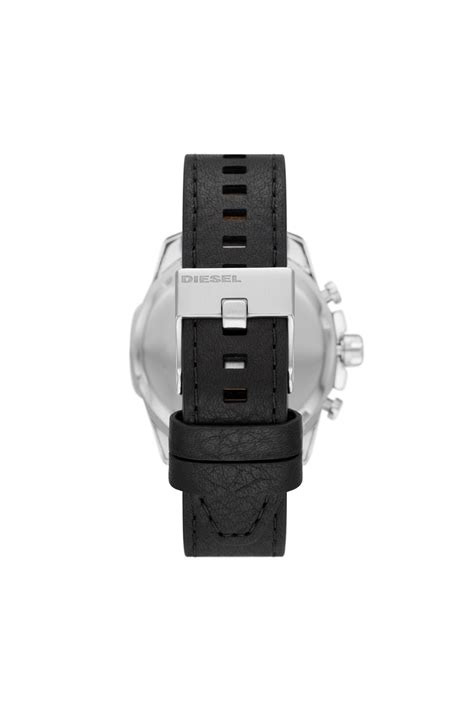 DZ4592: Baby chief chronograph black denim and leather watch | Diesel